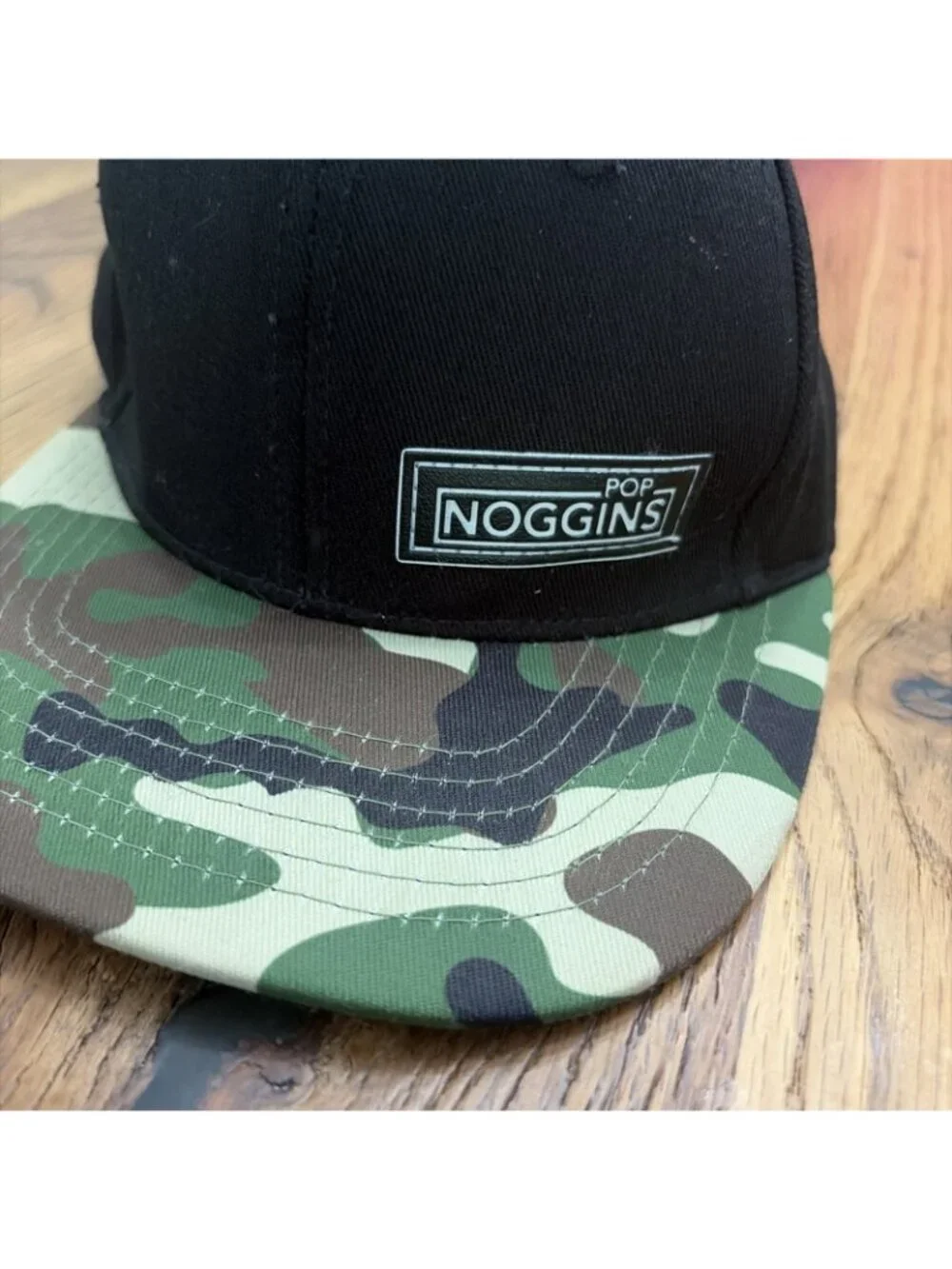 Pop Noggins Kids Snap Back Black Camo Hat Toddler